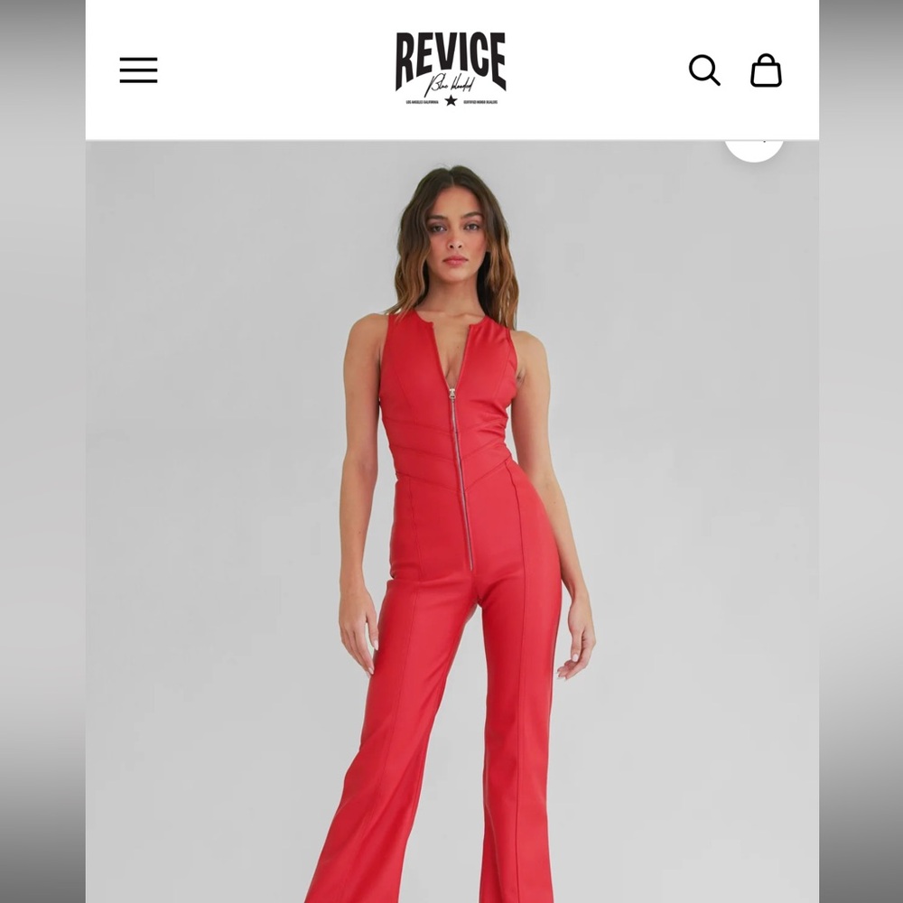 Revice Heartthrob Red Leather jumpsuit